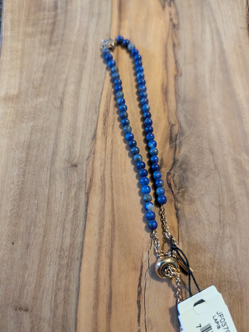 NWT Lapis Bracelet with Gold Star Accent And Chain Fossil